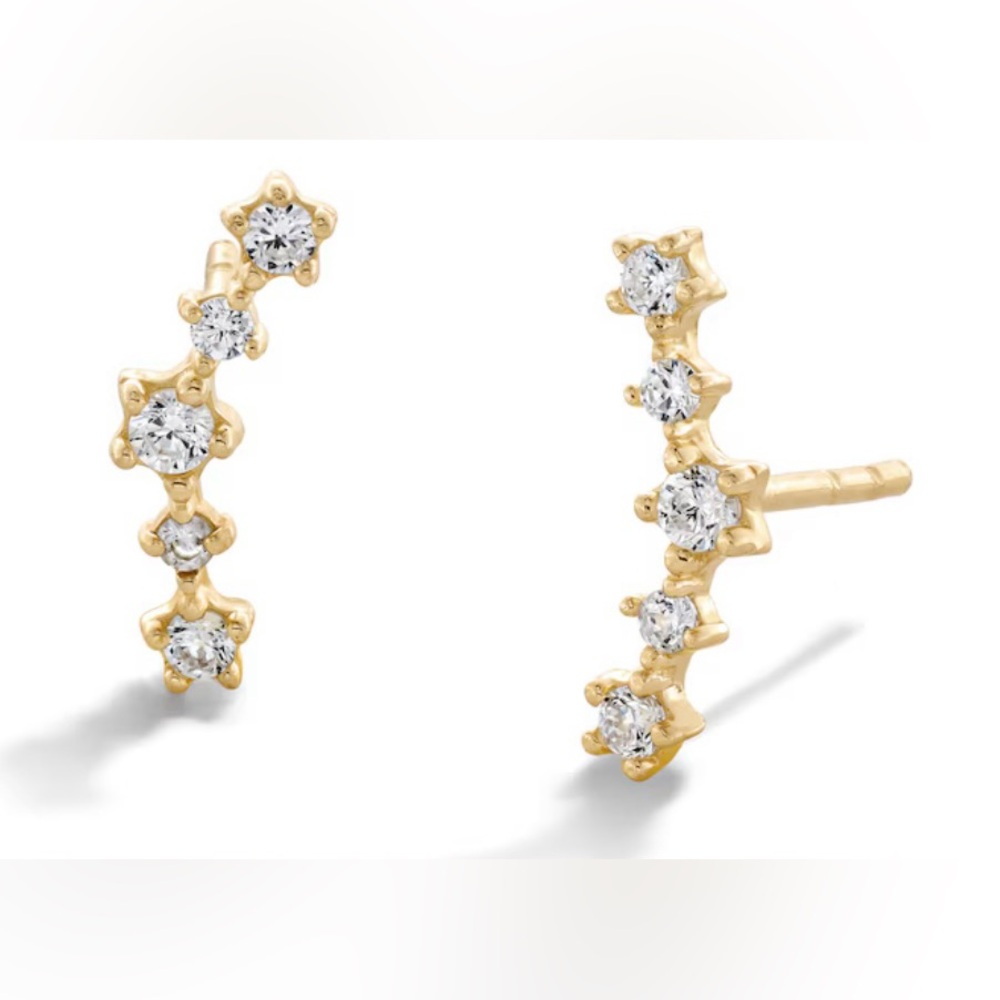 ⭐️HP⭐️🆕Banter|Cubic Zirconia Curve Crawler Earrings in 10K Gold